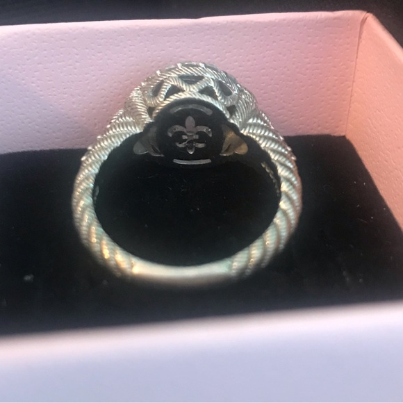 SOLD Beautiful Judith Ripka 925 Sterling Silver Light Blue Topaz CZ Ring Size 8 - Picture 7 of 11